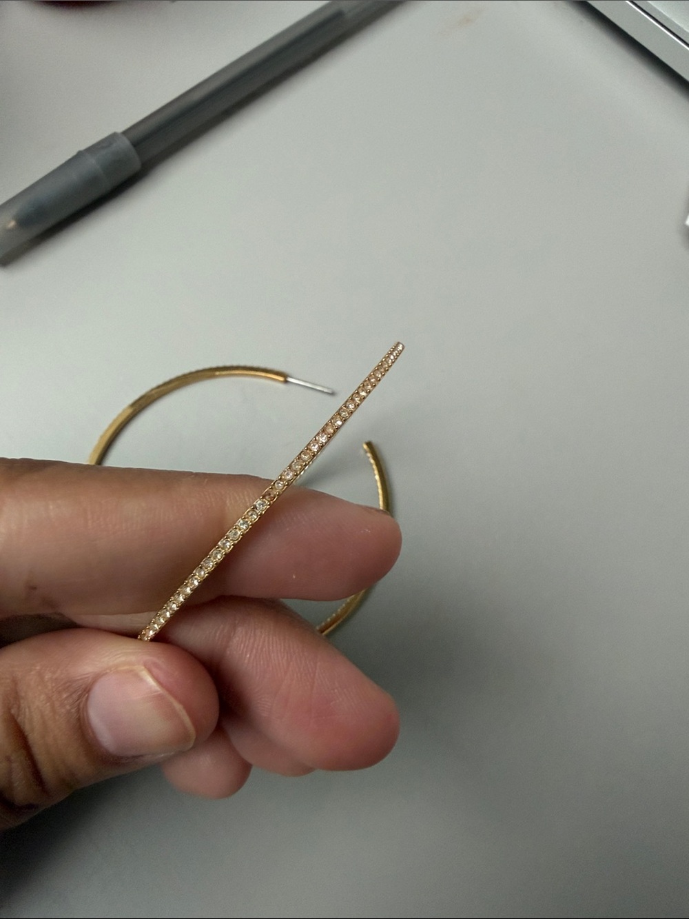 Gold Hoop Earrings - Classic Large Gold Hoops - Picture 3 of 6